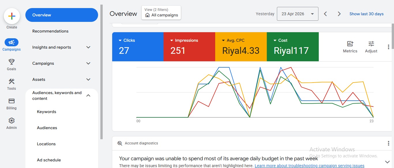 Google Ads Campaign Screenshot 1